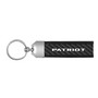 Jeep Patriot Real Carbon Fiber Leather Strap Key Chain with Black stitching