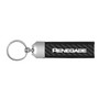 Jeep Renegade Real Carbon Fiber Leather Strap Key Chain with Black stitching