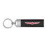 Jeep Trailhawk Real Carbon Fiber Leather Strap Key Chain with Black stitching