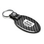 Jeep Grill Real Carbon Fiber Large Oval Shape with Black Leather Strap Key Chain