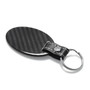 Jeep Grill Real Carbon Fiber Large Oval Shape with Black Leather Strap Key Chain