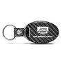 Jeep Wrangler Rubicon Real Carbon Fiber Oval Shape Black Leather Strap Key Chain