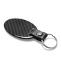 Jeep Wrangler Sahara Real Carbon Fiber Oval Shape Black Leather Strap Key Chain