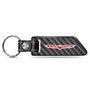 Jeep Trailhawk Real Carbon Fiber Blade Style with Black Leather Strap Key Chain
