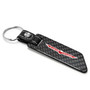 Jeep Trailhawk Real Carbon Fiber Blade Style with Black Leather Strap Key Chain
