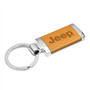 Jeep Laser Engraved Maple Wood Chrome Metal Trim Key Chain