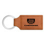 Jeep Cherokee Rectangular Brown Leather Key Chain