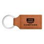 Jeep Compass Rectangular Brown Leather Key Chain
