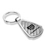 Jeep Gladiator Real Silver Dome Carbon Fiber Chrome Metal Teardrop Key Chain