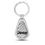 Jeep Real Silver Dome Carbon Fiber Chrome Metal Teardrop Key Chain