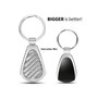 Jeep in Red Real Silver Dome Carbon Fiber Chrome Metal Teardrop Key Chain
