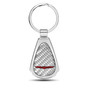 Jeep Trailhawk Real Silver Dome Carbon Fiber Chrome Metal Teardrop Key Chain