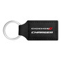 Dodge Charger Rectangular Black Leatherette Key Chain