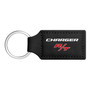 Dodge Charger R/T Rectangular Black Leatherette Key Chain