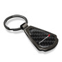 Dodge Logo Real Black Carbon Fiber Gunmetal Black Metal Teardrop Key Chain