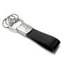 Dodge Journey Black Real Leather Strap Chrome Round Hook Metal Key Chain