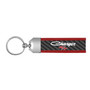 Dodge Charger R/T Classic Real Carbon Fiber Strap with Red Leather Stitching Edge Key Chain