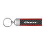 Dodge Dart Real Carbon Fiber Strap with Red Leather Stitching Edge Key Chain