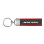 Dodge Scat-Pack Challenger Real Carbon Fiber Strap with Red Leather Stitching Edge Key Chain