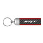 SRT Logo Real Carbon Fiber Strap with Red Leather Stitching Edge Key Chain for Dodge Jeep