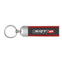 SRT-8 Logo Real Carbon Fiber Strap with Red Leather Stitching Edge Key Chain for Dodge Jeep RAM