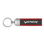 Dodge Viper Real Carbon Fiber Strap with Red Leather Stitching Edge Key Chain