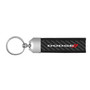 Dodge Real Carbon Fiber Leather Strap Key Chain with Black stitching