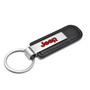 Jeep in Red Silver Metal Black PU Leather Strap Key Chain