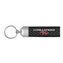 Dodge Challenger R/T Real Carbon Fiber Leather Strap Key Chain with Black stitching