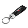 Dodge Challenger R/T Classic Real Carbon Fiber Leather Strap Key Chain with Black stitching