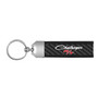 Dodge Challenger R/T Classic Real Carbon Fiber Leather Strap Key Chain with Black stitching