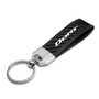 Dodge Dart Real Carbon Fiber Leather Strap Key Chain with Black stitching
