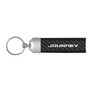 Dodge Journey Real Carbon Fiber Leather Strap Key Chain with Black stitching