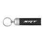 SRT Logo Real Carbon Fiber Leather Strap Key Chain with Black stitching for Dodge Jeep