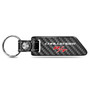 Dodge Challenger R/T Real Carbon Fiber Blade Style Black Leather Strap Key Chain