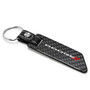 Dodge Real Carbon Fiber Blade Style with Black Leather Strap Key Chain