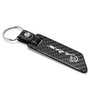 Dodge Hellcat Real Carbon Fiber Blade Style with Black Leather Strap Key Chain