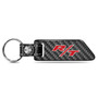 Dodge R/T Logo Real Carbon Fiber Blade Style with Black Leather Strap Key Chain