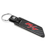 Dodge R/T Logo Real Carbon Fiber Blade Style with Black Leather Strap Key Chain