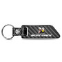 Dodge Scat-Pack Full Color Real Carbon Fiber Blade Style Leather Strap Key Chain