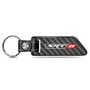 SRT-8 Logo Real Carbon Fiber Blade Style with Black Leather Strap Key Chain