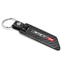 SRT-8 Logo Real Carbon Fiber Blade Style with Black Leather Strap Key Chain