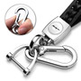 SRT Logo in White Braided Rope Style Genuine Leather Chrome Hook Key Chain