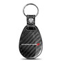 Dodge Real Black Carbon Fiber with Leather Strap Large Tear Drop Key Chain