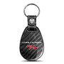 Dodge Challenger R/T Real Black Carbon Fiber with Leather Strap Large Tear Drop Key Chain