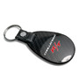 Dodge Challenger R/T Real Black Carbon Fiber with Leather Strap Large Tear Drop Key Chain