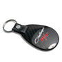 Dodge Challenger R/T Classic Real Black Carbon Fiber with Leather Strap Large Tear Drop Key Chain