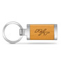 Dodge R/T Logo Laser Engraved Maple Wood Chrome Metal Trim Key Chain