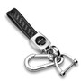 Dodge Jeep SRT Logo in Black Real Carbon Fiber Loop-Strap Chrome Hook Key Chain
