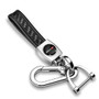 SRT-8 Logo in Black Real Carbon Fiber Loop-Strap Chrome Hook Key Chain for Dodge